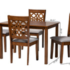 Baxton Studio Abigail Modern Grey Fabric and Walnut Brown Finished Wood 5-Piece Dining Set