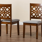 Baxton Studio Abigail Modern Grey Fabric and Walnut Brown Finished Wood 2-Piece Dining Chair Set