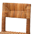 bali & pari Manrico Modern Bohemian Dark Brown Finished Wood and Natural Rattan 2-Piece Dining Chair Set