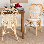bali & pari Jerica Modern Bohemian Natural Brown Rattan Dining Chair