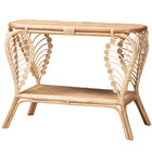 bali & pari Bastet Modern Bohemian Natural Brown Rattan 2-Tier Console Table