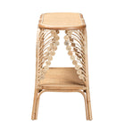 bali & pari Bastet Modern Bohemian Natural Brown Rattan 2-Tier Console Table