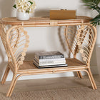 bali & pari Bastet Modern Bohemian Natural Brown Rattan 2-Tier Console Table
