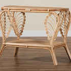 bali & pari Bastet Modern Bohemian Natural Brown Rattan 2-Tier Console Table