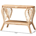 bali & pari Bastet Modern Bohemian Natural Brown Rattan 2-Tier Console Table