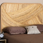 bali & pari Delphi Modern Bohemian Natural Brown Rattan Queen Size Standalone Headboard