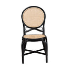 bali & pari Ayana Mid-Century Modern Two-Tone Black and Natural Brown Rattan Dining Chair