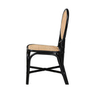 bali & pari Ayana Mid-Century Modern Two-Tone Black and Natural Brown Rattan Dining Chair