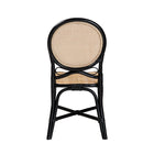 bali & pari Ayana Mid-Century Modern Two-Tone Black and Natural Brown Rattan Dining Chair