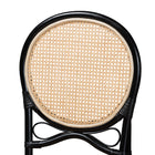 bali & pari Ayana Mid-Century Modern Two-Tone Black and Natural Brown Rattan Dining Chair