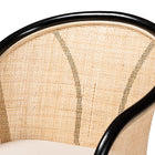 bali & pari Miranda Modern Bohemian Two-Tone Black and Natural Brown Rattan 2-Piece Dining Chair Set