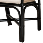 bali & pari Miranda Modern Bohemian Two-Tone Black and Natural Brown Rattan 2-Piece Dining Chair Set