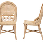 bali & pari Jelita Modern Bohemian Natural Brown Rattan 2-Piece Dining Chair Set