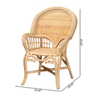 bali & pari Ratu Modern Bohemian Natural Brown Rattan Accent Chair
