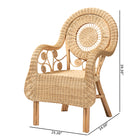 bali & pari Putri Modern Bohemian Natural Rattan Arm Chair