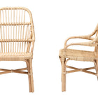 bali & pari Sumatera Modern Bohemian Natural Brown Rattan 2-Piece Dining Chair Set
