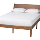Baxton Studio Salvatore Mid-Century Modern Walnut Brown Finished Wood Queen Size Platform Bed