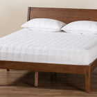 Baxton Studio Salvatore Mid-Century Modern Walnut Brown Finished Wood Queen Size Platform Bed