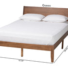 Baxton Studio Salvatore Mid-Century Modern Walnut Brown Finished Wood Queen Size Platform Bed