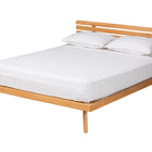 Baxton Studio Joaquin Modern Japandi Rustic Brown Finished Wood Queen Size Platform Bed