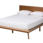 Baxton Studio Wheatley Mid-Century Modern Walnut Brown Finished Wood Queen Size Platform Bed
