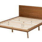 Baxton Studio Wheatley Mid-Century Modern Walnut Brown Finished Wood Queen Size Platform Bed