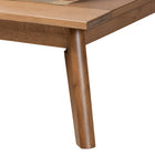 Baxton Studio Wheatley Mid-Century Modern Walnut Brown Finished Wood Queen Size Platform Bed