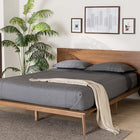Baxton Studio Wheatley Mid-Century Modern Walnut Brown Finished Wood Queen Size Platform Bed