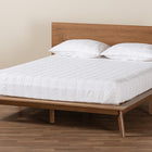 Baxton Studio Wheatley Mid-Century Modern Walnut Brown Finished Wood Queen Size Platform Bed
