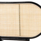 bali & pari Reegan Modern Bohemian Two-Tone Black and Natural Brown Rattan Queen Size Standalone Headboard