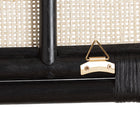 bali & pari Reegan Modern Bohemian Two-Tone Black and Natural Brown Rattan Queen Size Standalone Headboard