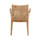 bali & pari Storsel Modern Bohemian Natural Brown Finished Teak Wood and Rattan Dining Chair