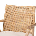 bali & pari Storsel Modern Bohemian Natural Brown Finished Teak Wood and Rattan Dining Chair