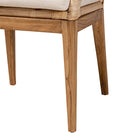 bali & pari Storsel Modern Bohemian Natural Brown Finished Teak Wood and Rattan Dining Chair
