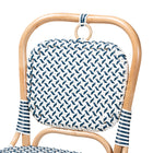 bali & pari Luciana Modern French Blue and White Weaving Natural Rattan Bistro Chair