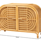 bali & pari Ovalet Modern Bohemian Natural Brown Rattan 2-Door Sideboard