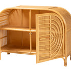 bali & pari Ovalet Modern Bohemian Natural Brown Rattan 2-Door Sideboard