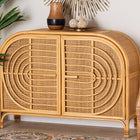 bali & pari Ovalet Modern Bohemian Natural Brown Rattan 2-Door Sideboard