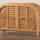 bali & pari Ovalet Modern Bohemian Natural Brown Rattan 2-Door Sideboard