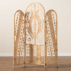 bali & pari Nadra Modern Bohemian Natural Brown Rattan Room Divider