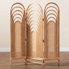 bali & pari Golda Modern Bohemian Natural Brown Rattan Room Divider