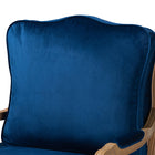 Baxton Studio Jules Traditional Navy Blue Fabric and French Oak Brown Finished Wood Accent Chair