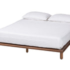Baxton Studio Alivia Mid-Century Modern Walnut Brown Finished Wood King Size Bed Frame