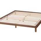 Baxton Studio Alivia Mid-Century Modern Walnut Brown Finished Wood King Size Bed Frame