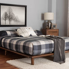 Baxton Studio Alivia Mid-Century Modern Walnut Brown Finished Wood King Size Bed Frame