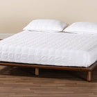 Baxton Studio Alivia Mid-Century Modern Walnut Brown Finished Wood Queen Size Bed Frame