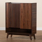 Baxton Studio Paricia Mid-Century Modern Walnut Brown Finished Wood Shoe Cabinet