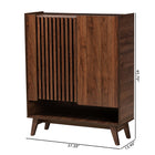 Baxton Studio Paricia Mid-Century Modern Walnut Brown Finished Wood Shoe Cabinet