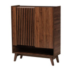 Baxton Studio Paricia Mid-Century Modern Walnut Brown Finished Wood Shoe Cabinet