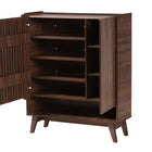 Baxton Studio Paricia Mid-Century Modern Walnut Brown Finished Wood Shoe Cabinet